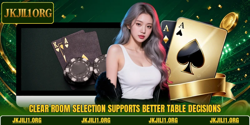 Clear room selection supports better table decisions Clear room selection supports better table decisions