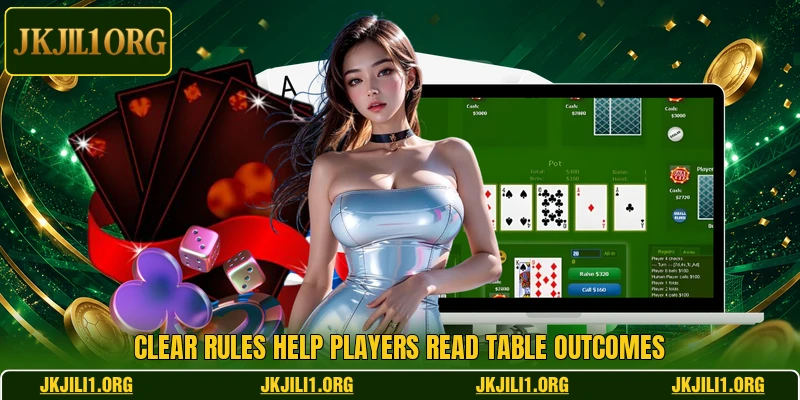 Clear rules help players read table outcomes Clear rules help players read table outcomes